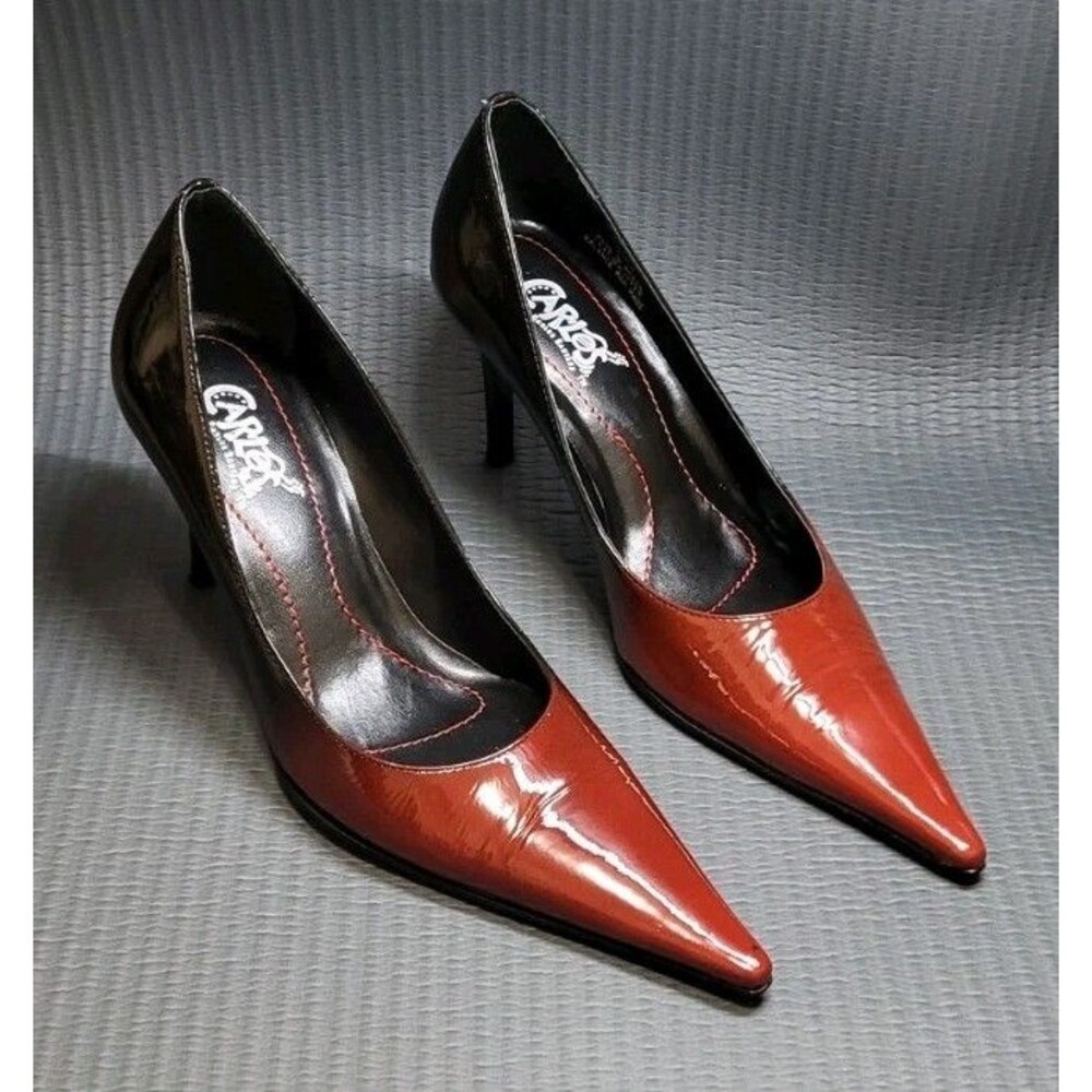 Carlos Santana  Black Red Gradient Leather Pointed Toe Heels Women’s Size 6.5M
